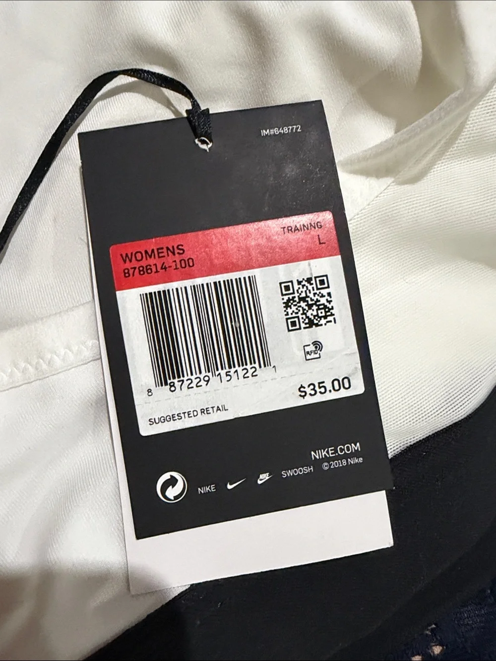 Nike White Sports Bra with Black Band - Indy Style
